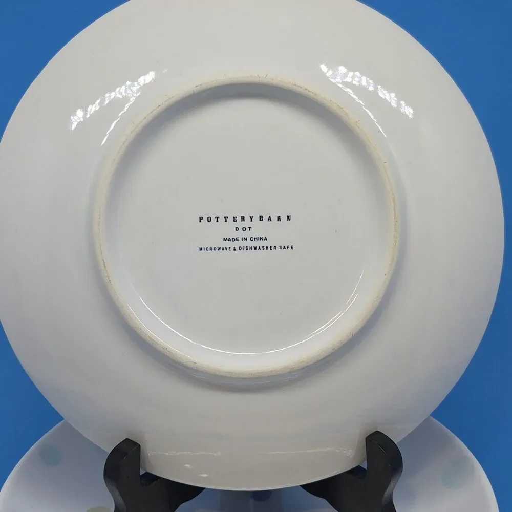 Pottery Barn Dot Salad Plates Bundle of 4